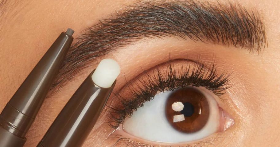 Tarte eyebrow pencil with on eyes