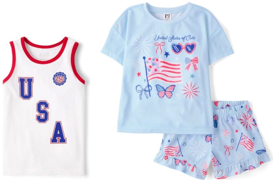 Stock images of The Childrens Place Americana Tank Top and Pajamas