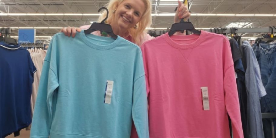 Time and Tru Women’s Sweatshirts Available in FIVE New Colors (+ Clearance Styles from $7.63)
