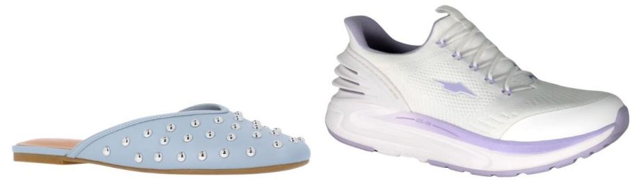 Time and Tru Women's Studded Mules and Avia Women's Coil On Sneakers