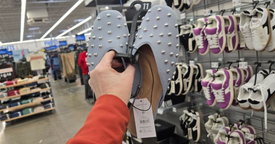 Time and Tru Women's Studded Mules in hand in store
