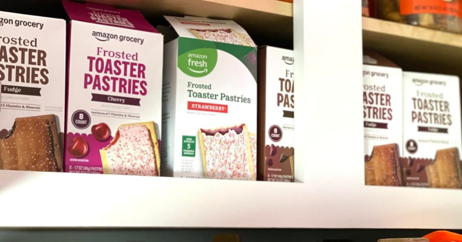 boxes of toaster pastries in pantry