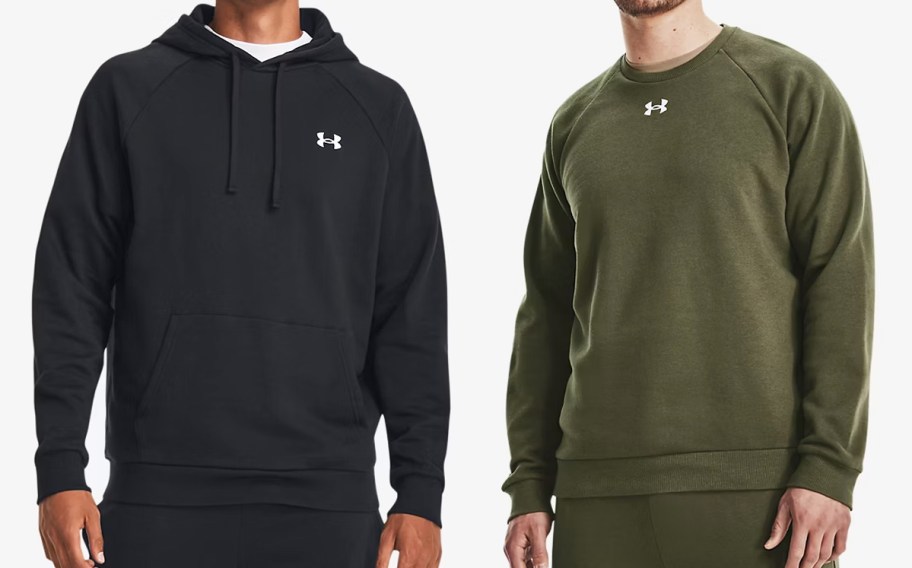 men in black and green sweatshirts