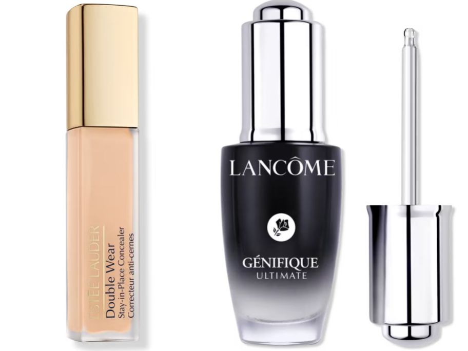 Stock images of Estee Lauder Concealer and Lancome Genifique Serum