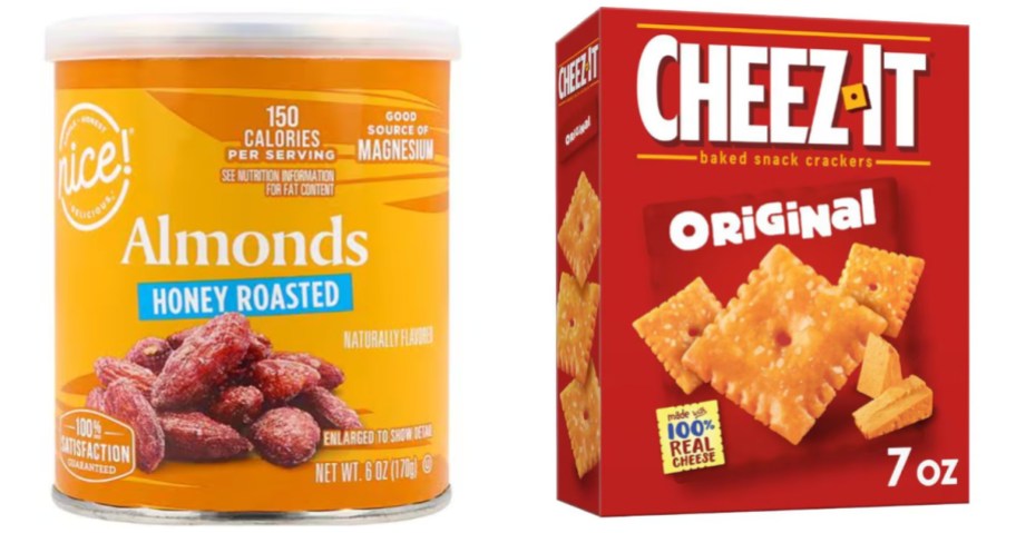 almonds in can and cheese crackers