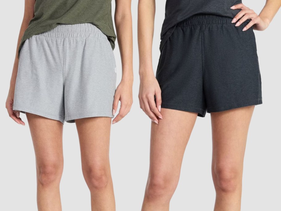 Stock images of two women wearing Buttercore shorts