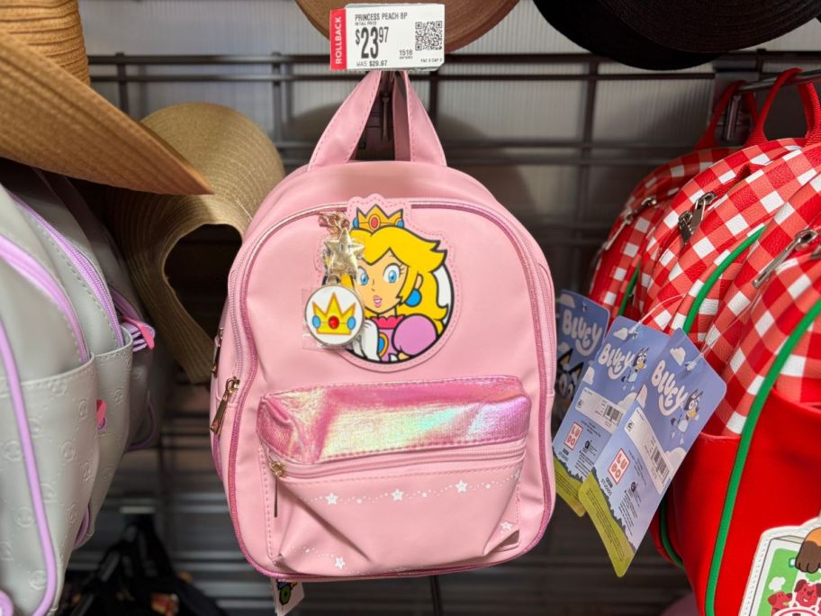 A Princess Peach Character Backpack at Walmart