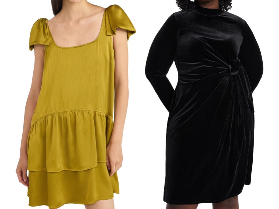 women in yellow and black dresses