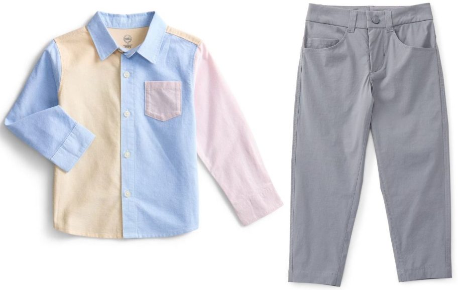 Stock images of a long sleeve shirt and pants from Walmart