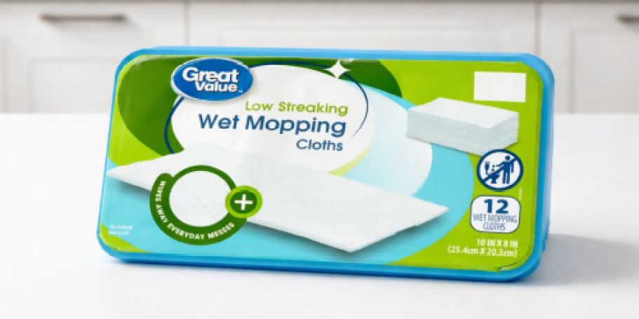 Great Value Wet Mop Cloths 12-Count Just $3.97 on Walmart.com (Works w/ Swiffer!)