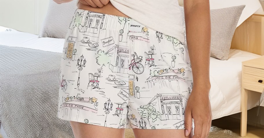 Woman wearing boxers from Walmart