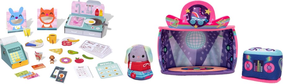 Sago Mini Pet Caf&eacute; Activity Box & Squishville Squishmallows Rock and Roller Disco Playset