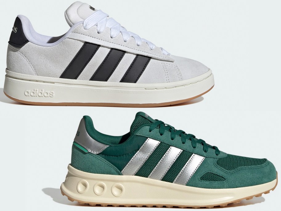 gray and green adidas shoes 