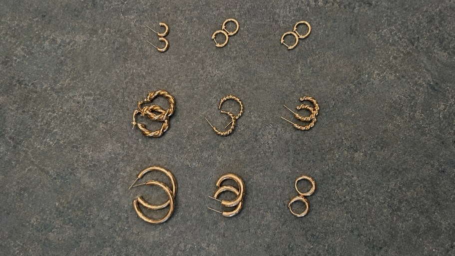 Women’s 14k Gold-Plated Earrings 9-Pack Only $6.99 on Amazon