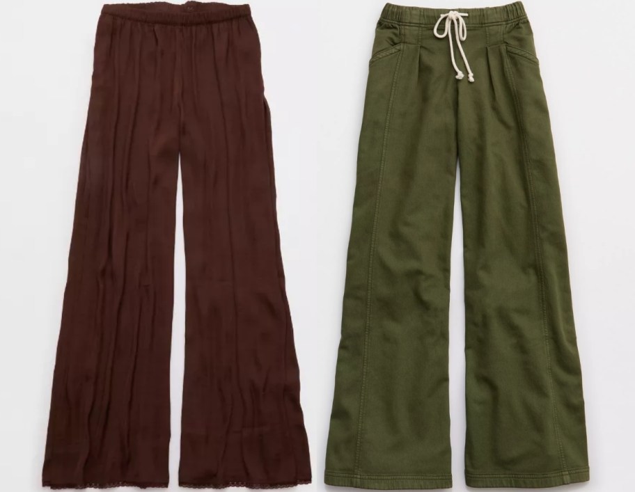 aerie satin pj pants and aerie Denim Stretch Trouser