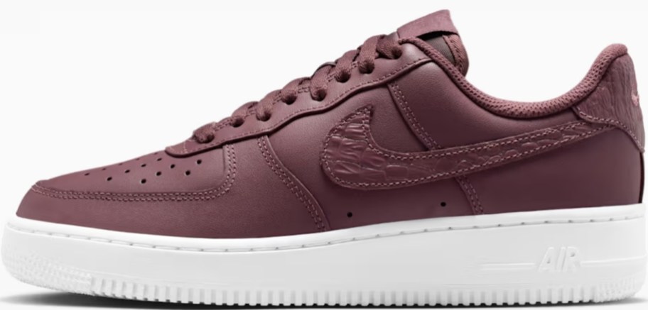 a burgundy leather sneaker