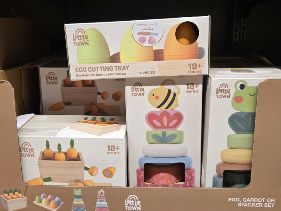 stacking kids toys in box