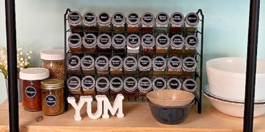 Spice Rack Organizer w/ 36 Jars, Labels, & Funnel Just $25 on Amazon