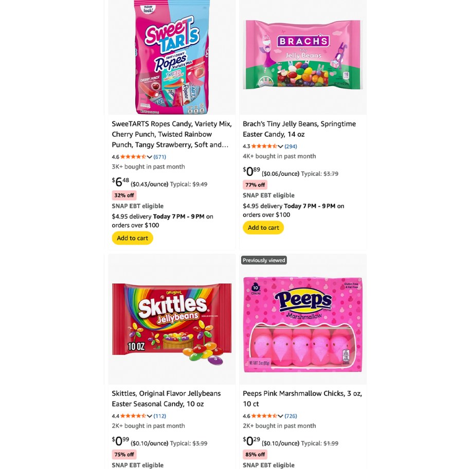 screenshot of easter candy
