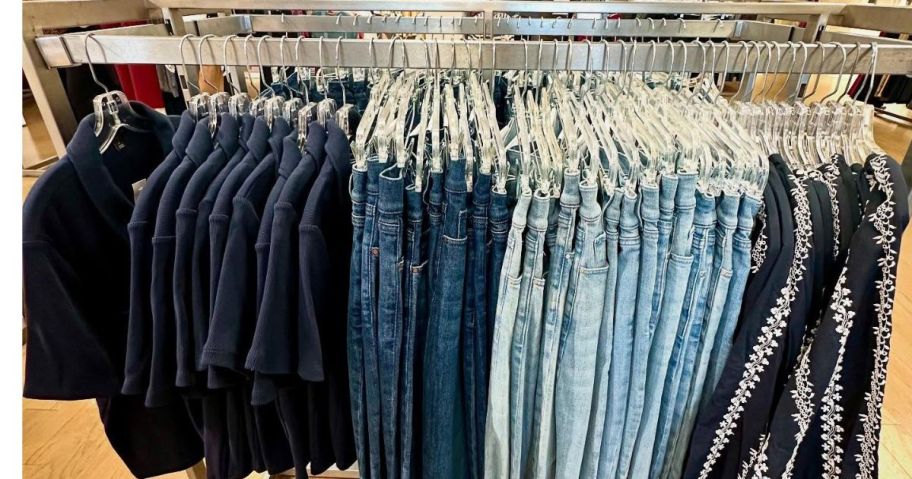 ann taylor clothing on rack in store