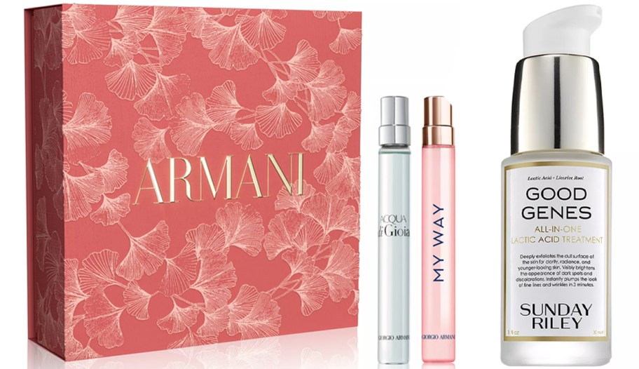 armani perfume and sunday riley acid treatment