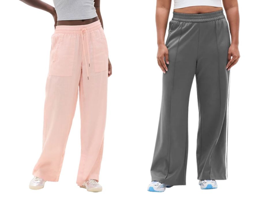 two women wearing athleta pants