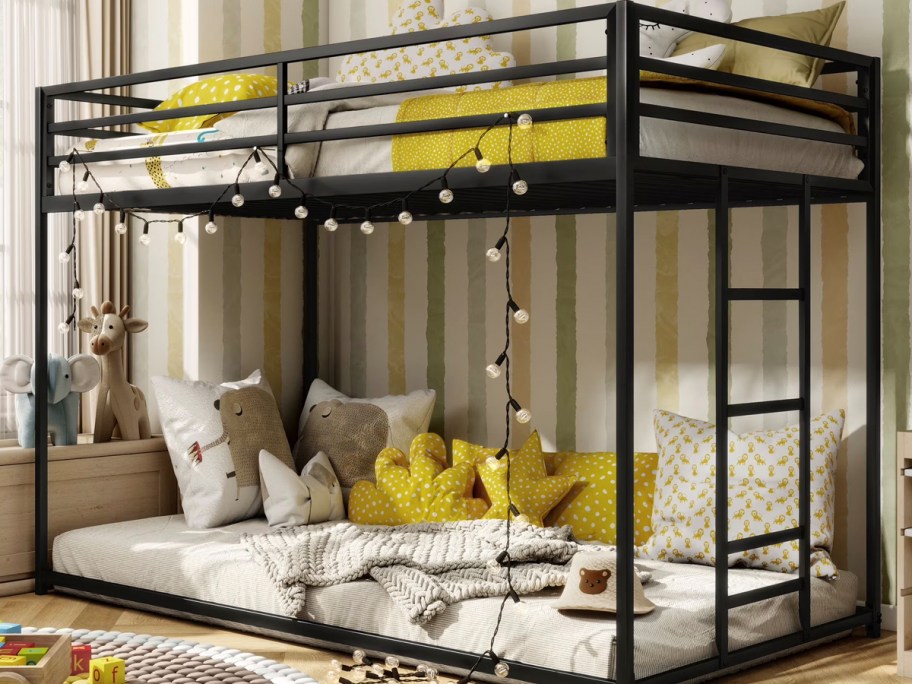 black twin over twin bunkbed