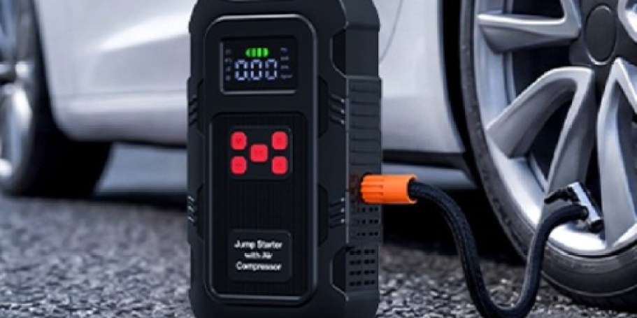 Car Jump Starter w/ Air Compressor & Flashlight Just $29.99 Shipped on Amazon (Reg. $110)