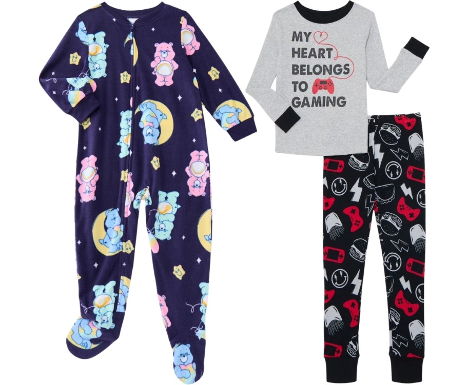 baby care bears onesie and boys 2 piece snug fit pajama set