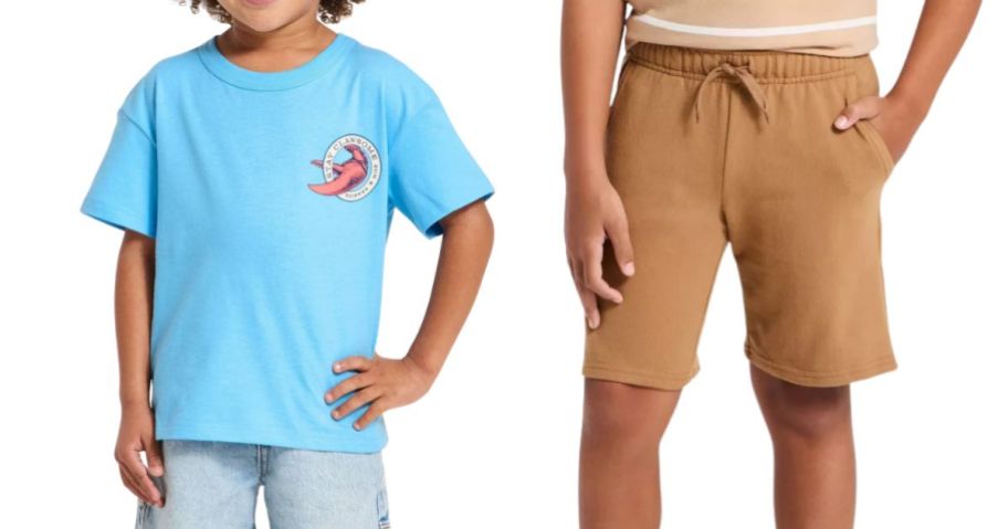 two boys wearing cat and jack clothing