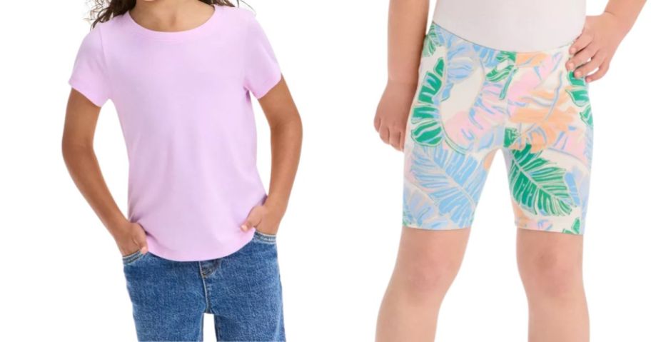 two girls wearing cat and jack clothing