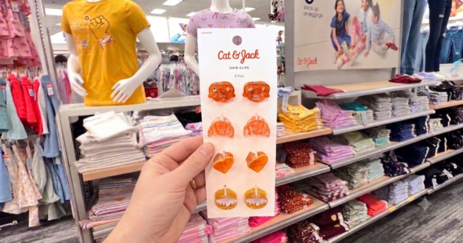 cat & jack hair clips in hand