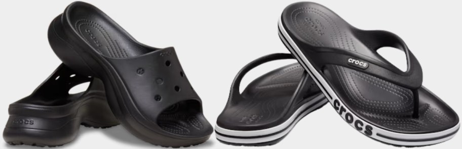 womens crocs slides and flip flopss
