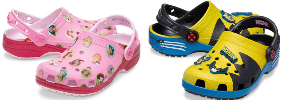 disney princess and wolverine clogs 