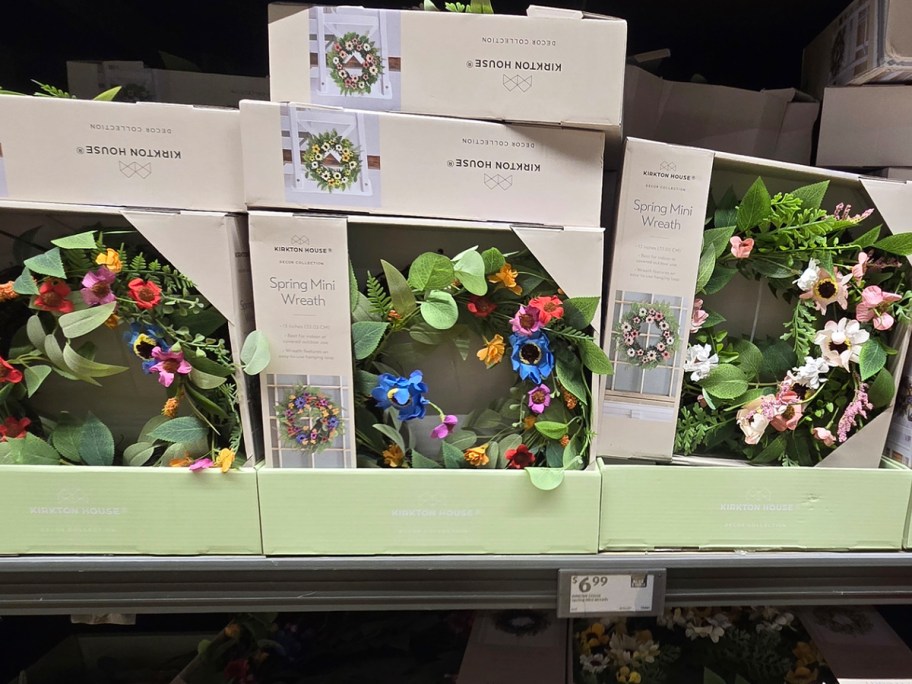 floral wreaths in boxes