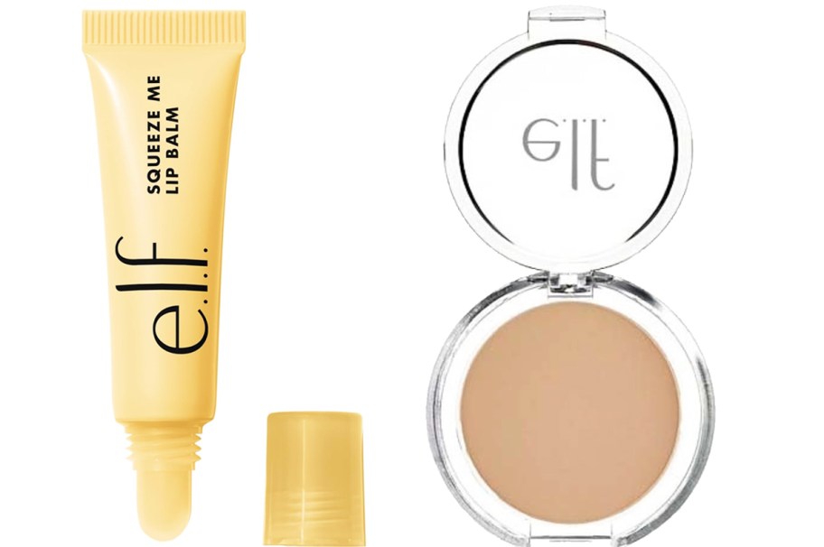 elf lip balm and powder compact
