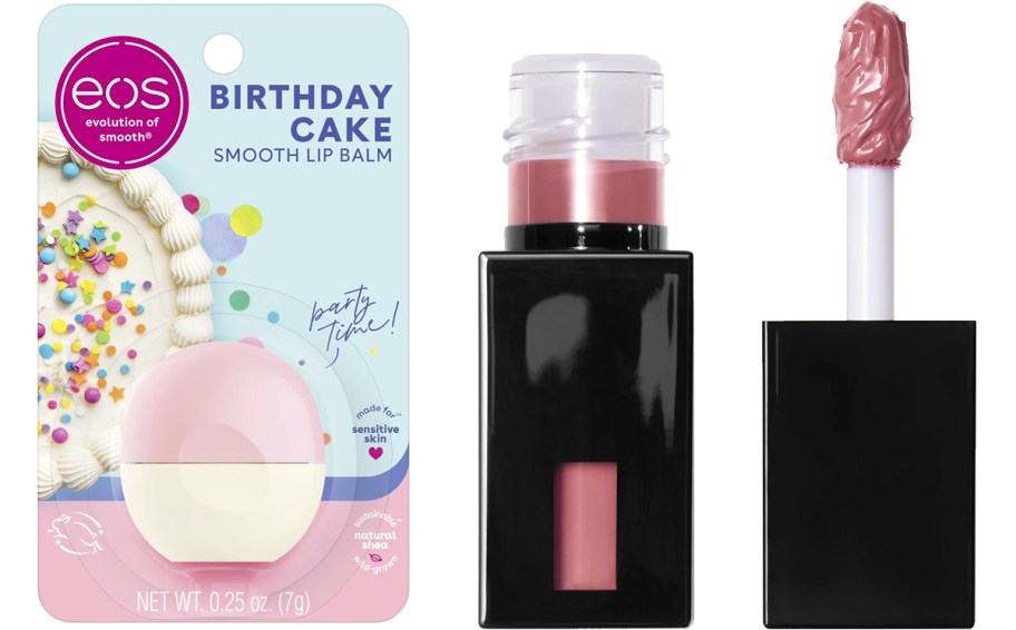 eos lip balm and elf lip stain