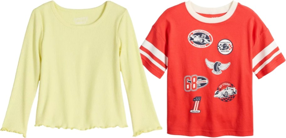 girls top and boys tee