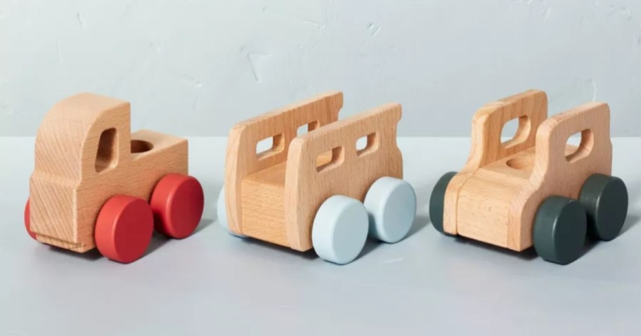 toy wooden car set