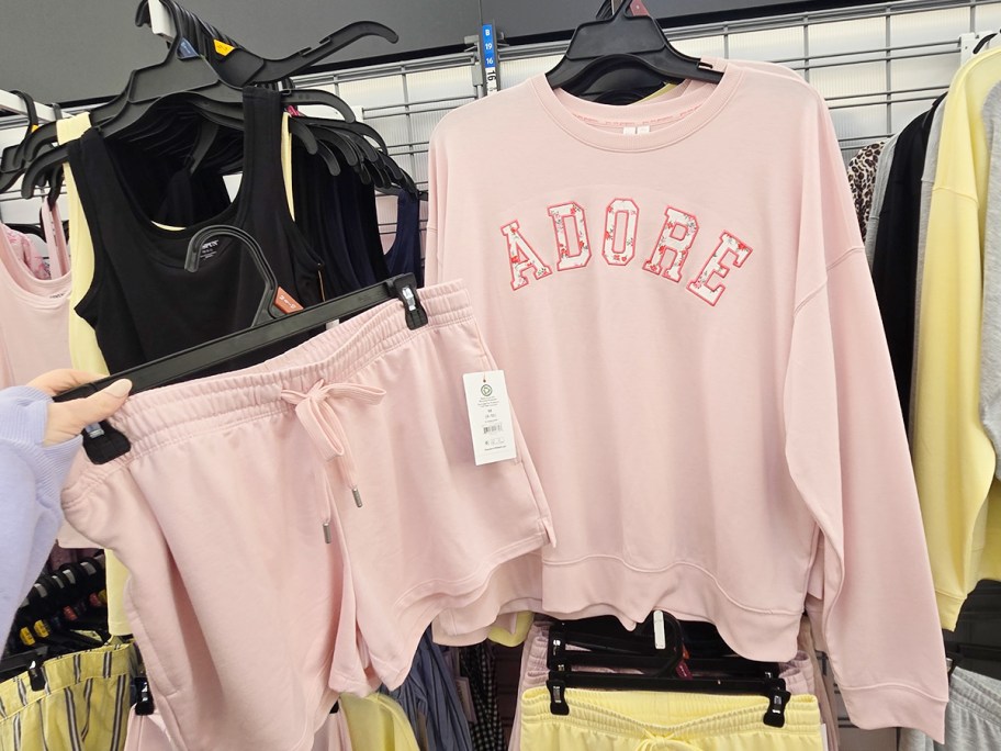 pink adore top and shorts 