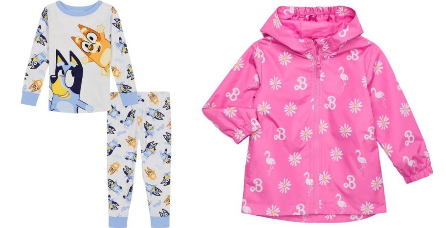 kids pajamas and rain coat