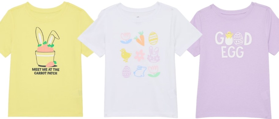 three kids easter graphic tees