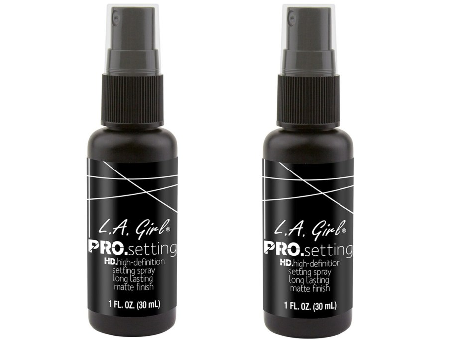 two la girl setting spray bottles 