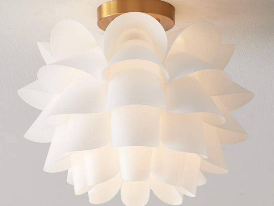 Flower lamp on top of the ceiling