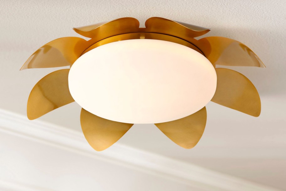 gold flower lamp around ceiling light