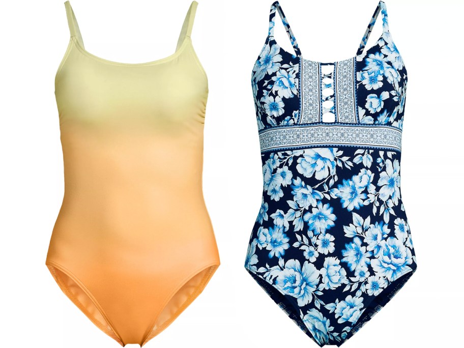 yellow and blue womens swimsuits