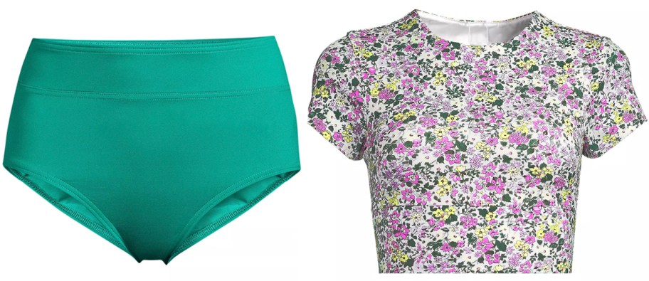 green bottoms and floral top 