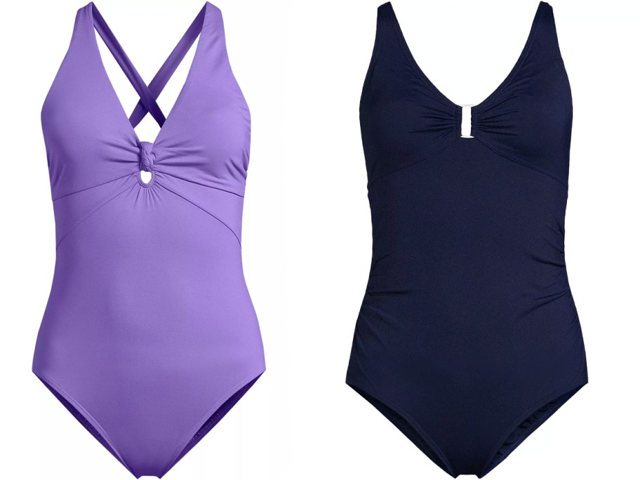 purple and navy womens swimsuits 