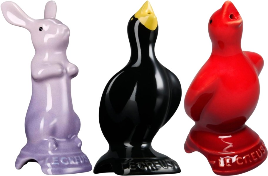 purple bunny, black bird, and red bird pie vents