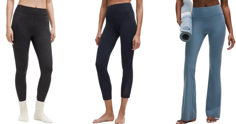 3 women wearing lululemon leggings